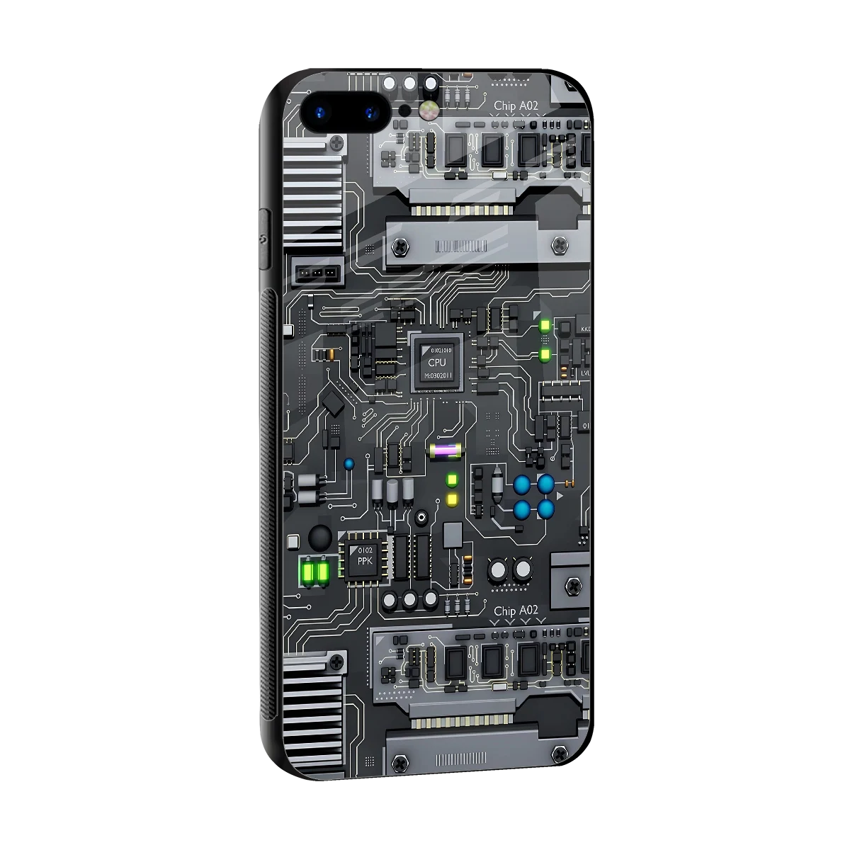 Cybercore sleek iphone 8 plus cover with tempered glass back and TPU edges