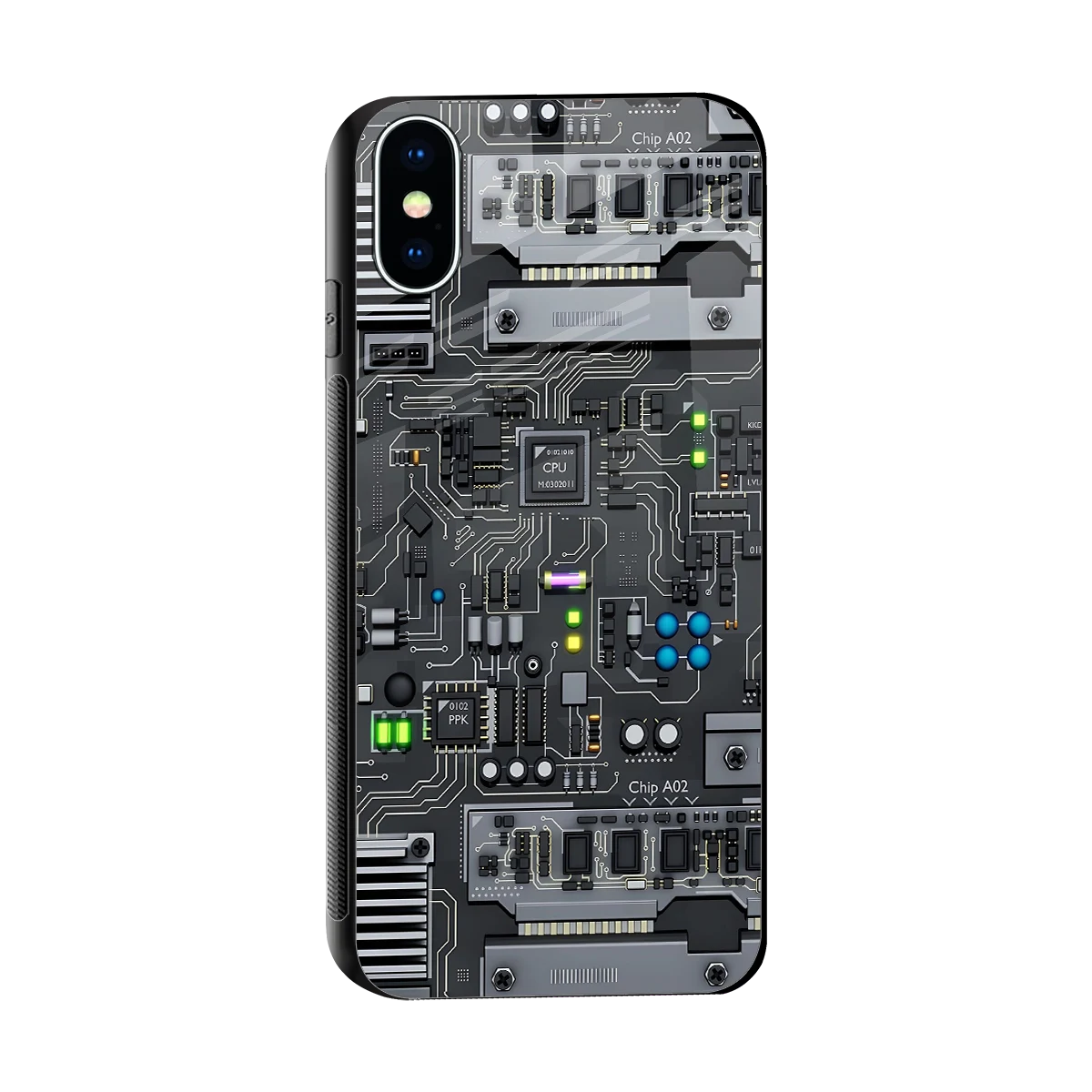 Cybercore sleek iphone x cover with tempered glass back and TPU edges