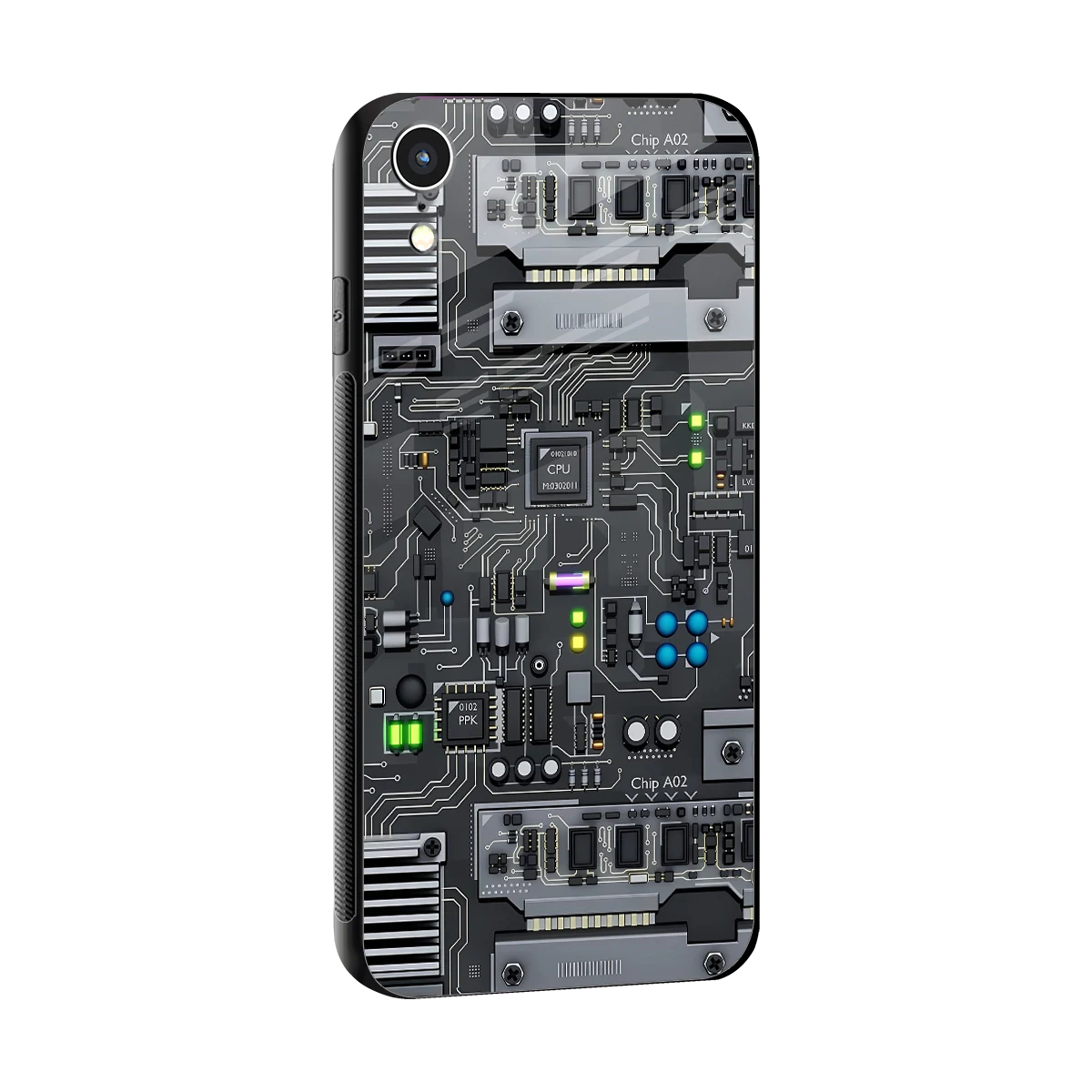 Cybercore sleek iphone xr cover with tempered glass back and TPU edges