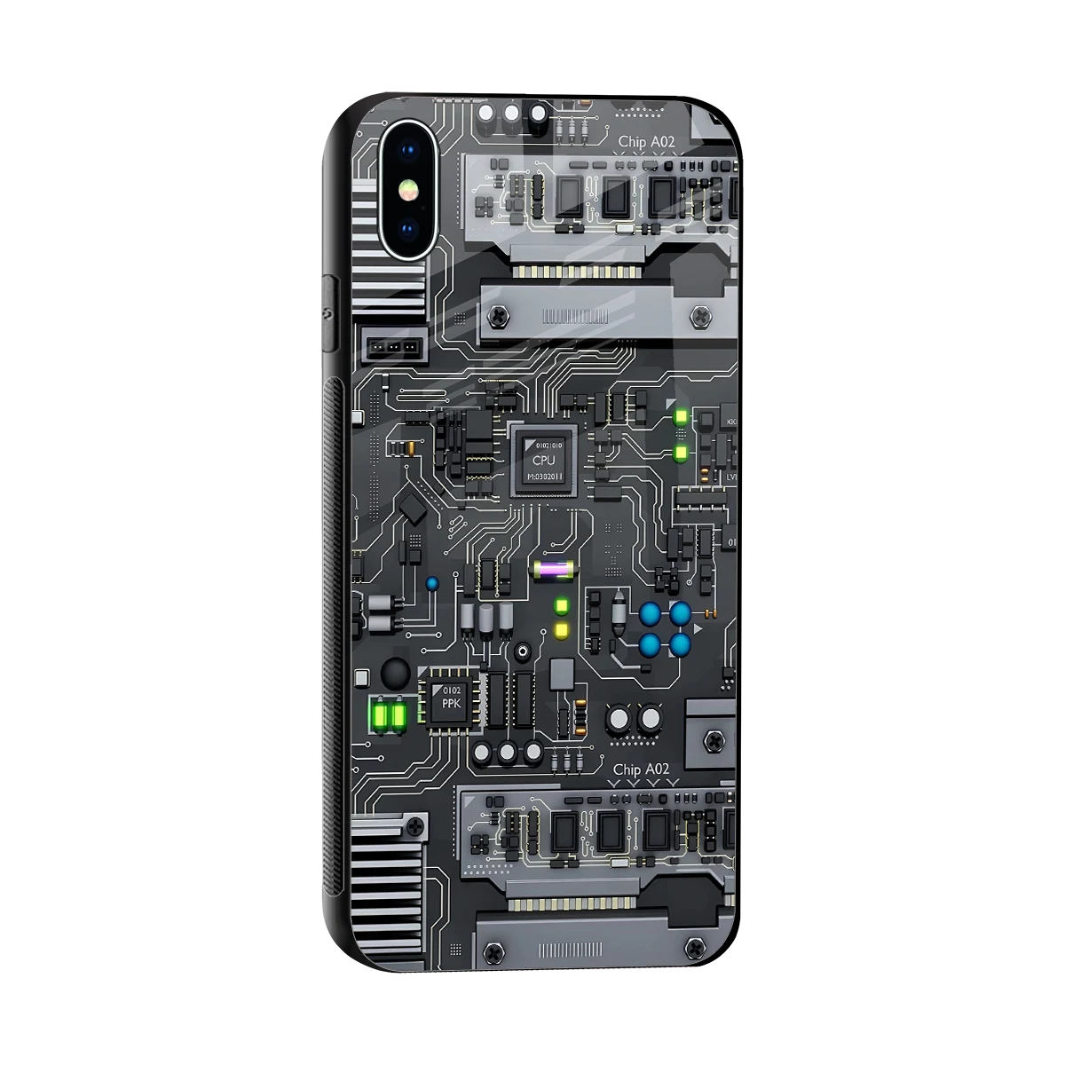 Cybercore sleek iphone xs max cover with tempered glass back and TPU edges