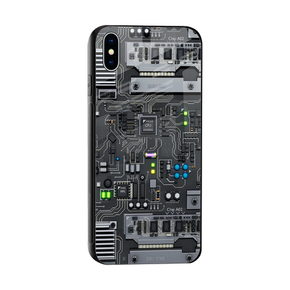 Cybercore sleek iphone xs max cover with tempered glass back and TPU edges
