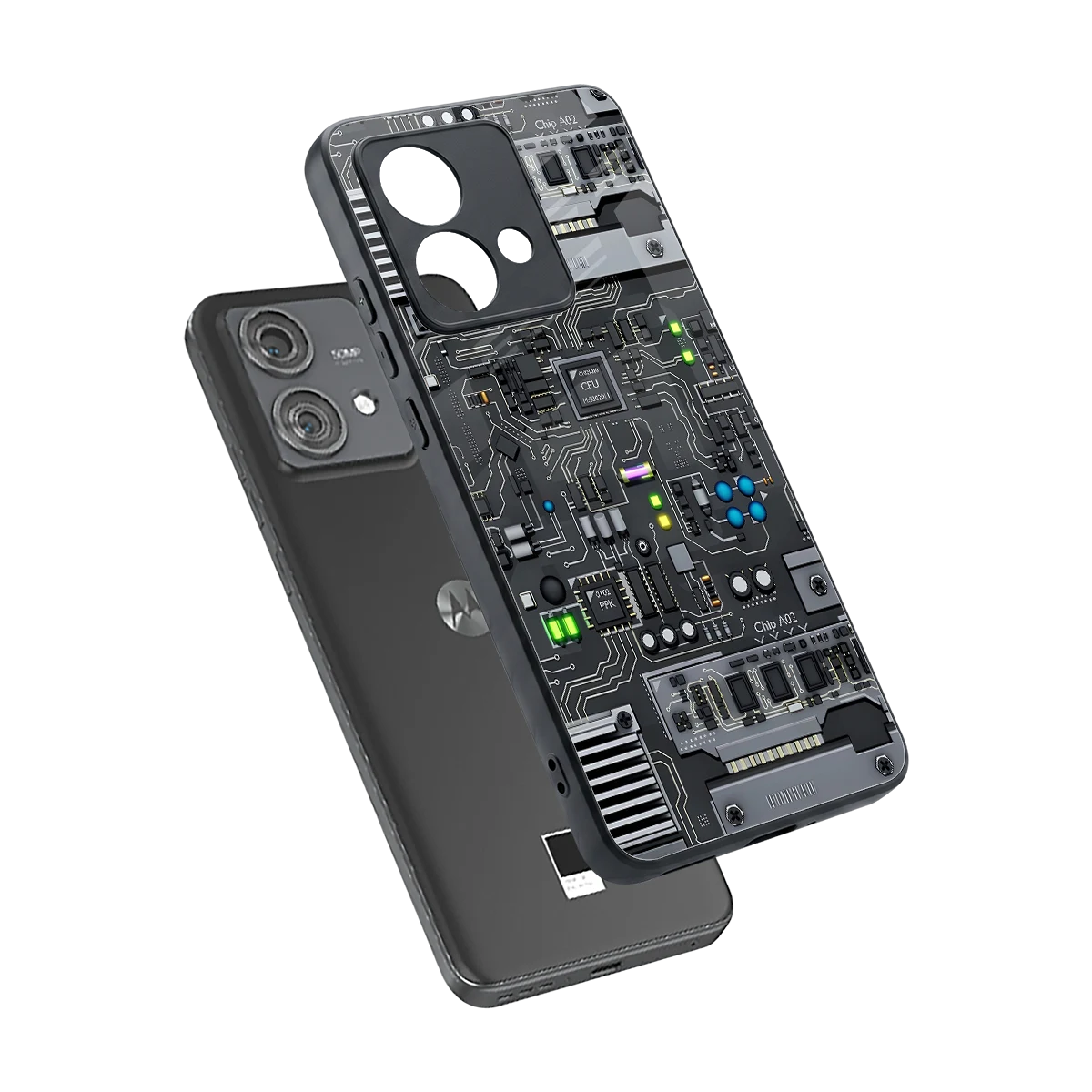 Cybercore sleek motorola edge 40 neo 5g cover with tempered glass back and TPU edges