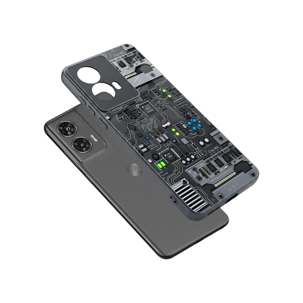 Cybercore sleek motorola edge 50 fusion cover with tempered glass back and TPU edges
