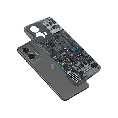 Cybercore sleek motorola edge 50 fusion cover with tempered glass back and TPU edges