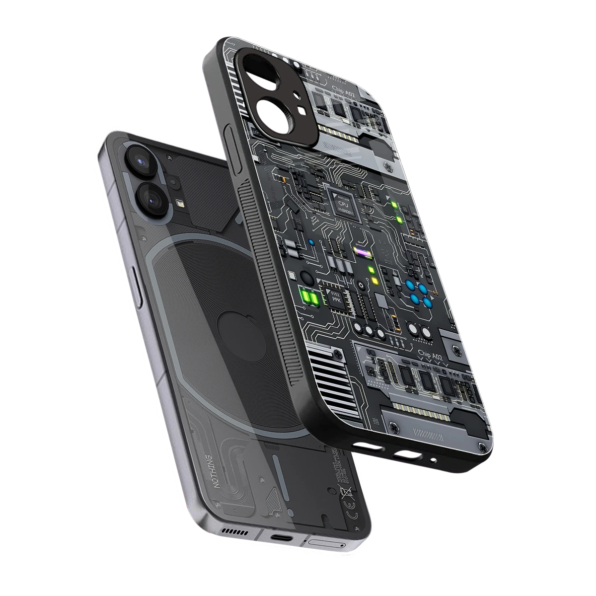 Cybercore sleek nothing phone 1 cover with tempered glass back and TPU edges