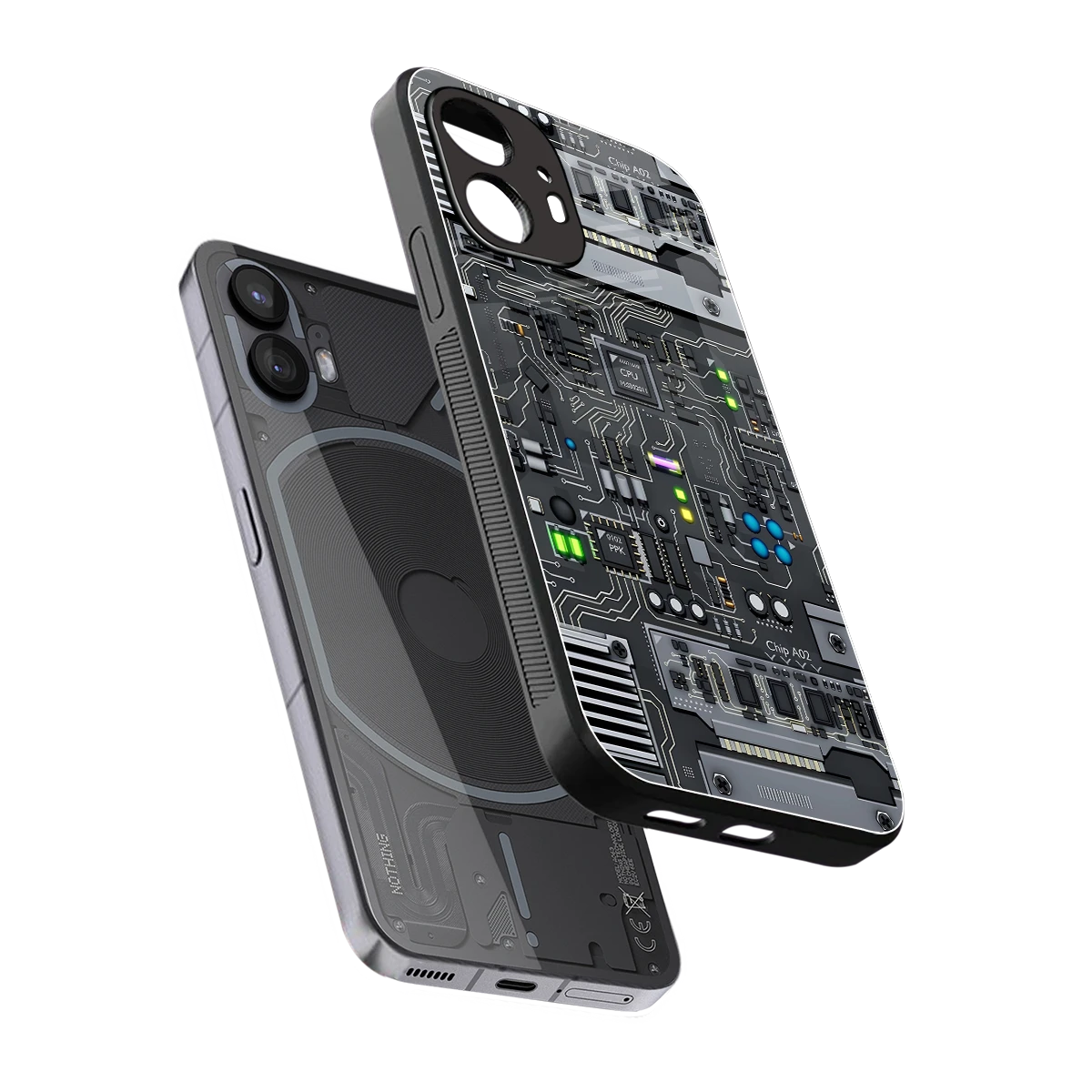 Cybercore sleek nothing phone 2 cover with tempered glass back and TPU edges