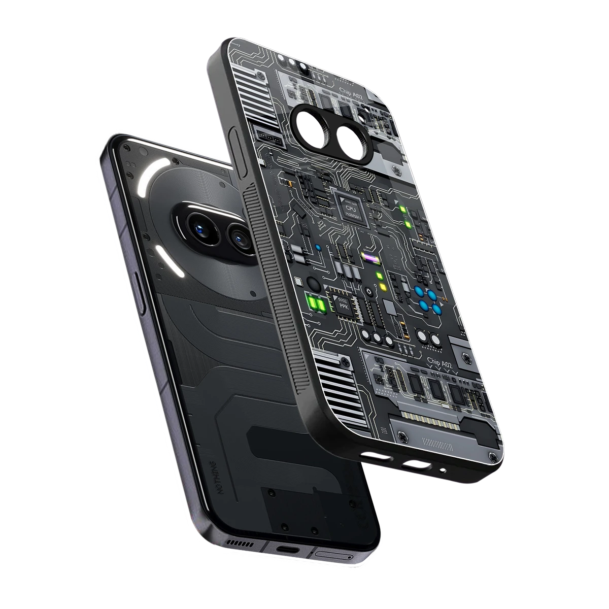 Cybercore sleek nothing phone 2a cover with tempered glass back and TPU edges