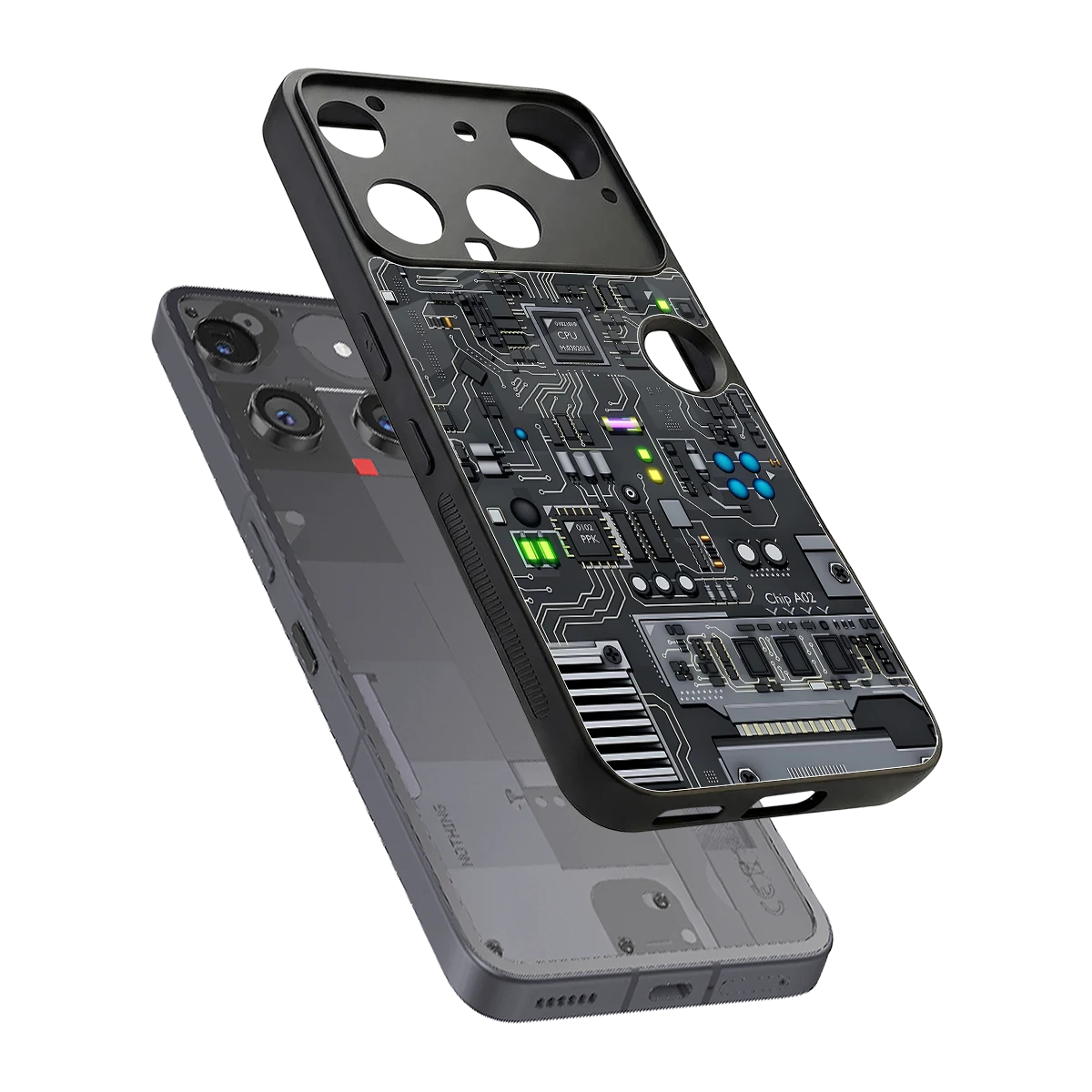 Cybercore sleek nothing phone 3 cover with tempered glass back and TPU edges