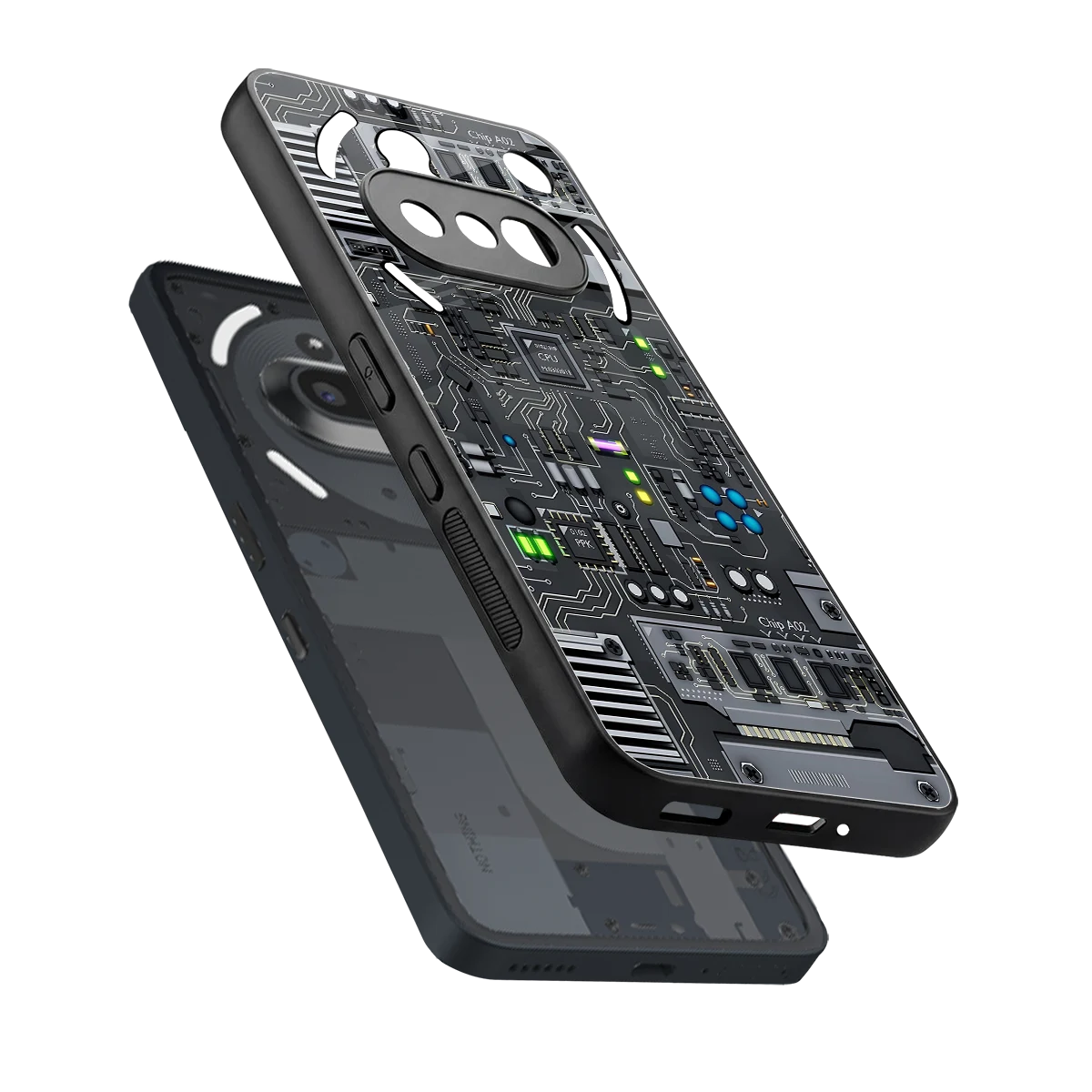 Cybercore sleek nothing phone 3a cover with tempered glass back and TPU edges