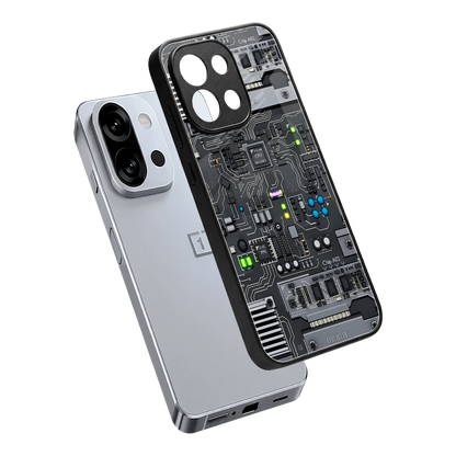 Cybercore sleek oneplus 13s cover with tempered glass back and TPU edges