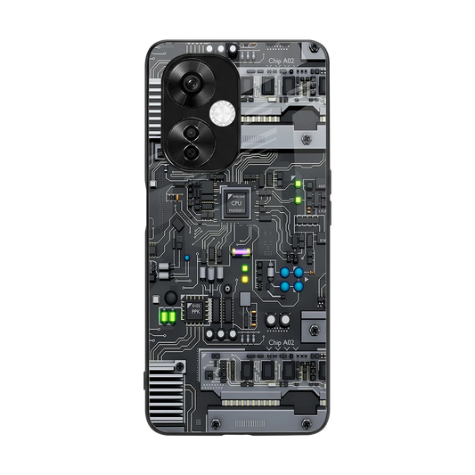 Cybercore back phone cover | glass case for oneplus nord ce 3 lite