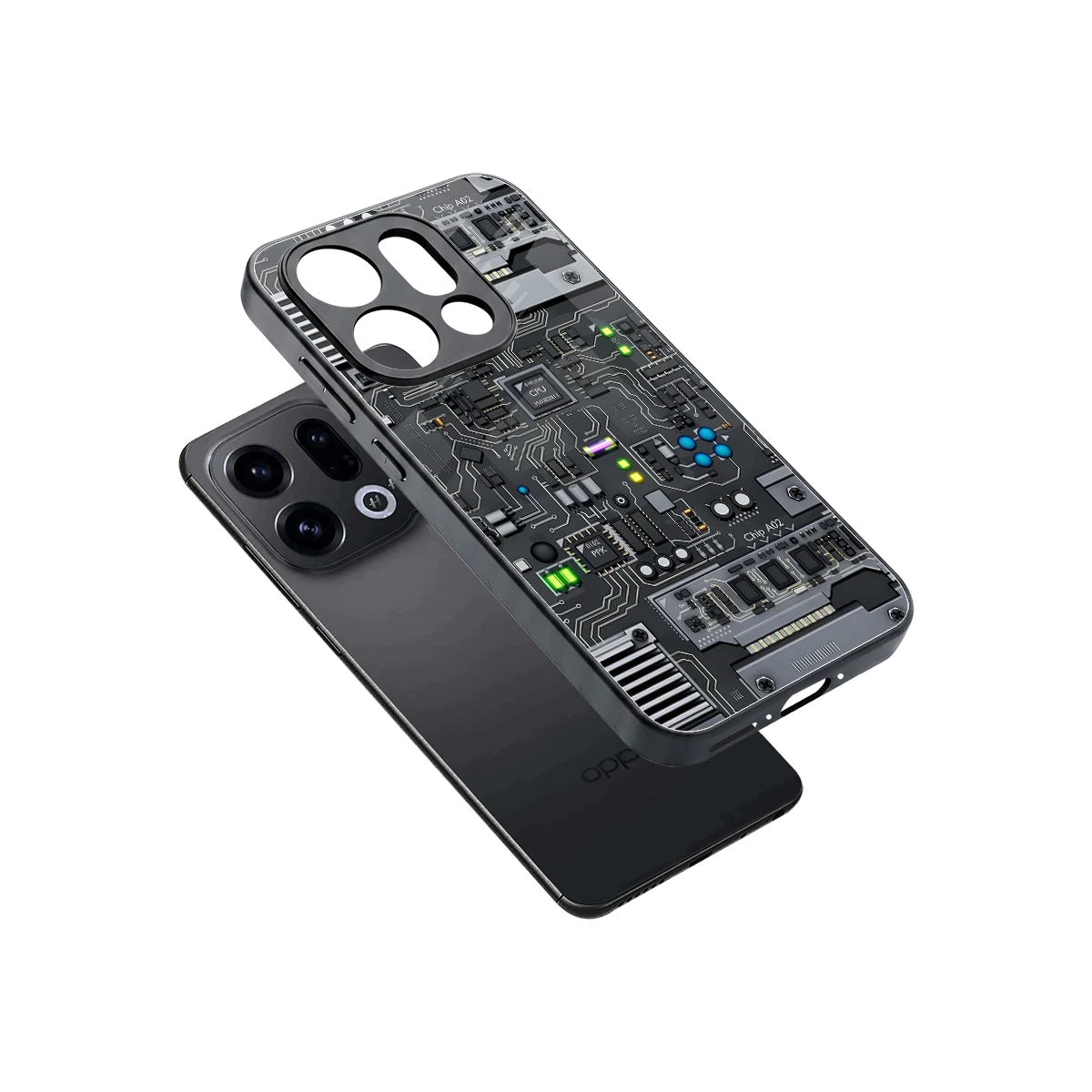 Cybercore sleek oppo find x9 cover with tempered glass back and TPU edges