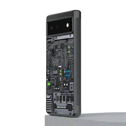 Cybercore stylish phone case for google pixel 6a | glossy glass and slim fit