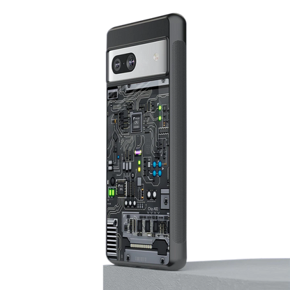 Cybercore stylish phone case for google pixel 7a | glossy glass and slim fit