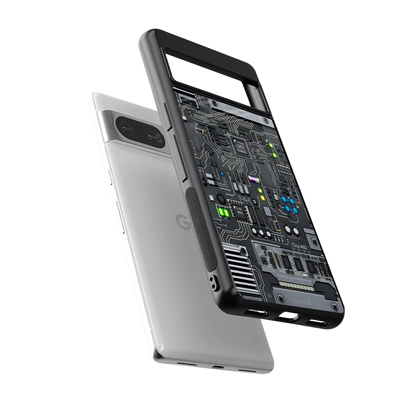 Cybercore sleek google pixel 8 cover with tempered glass back and TPU edges