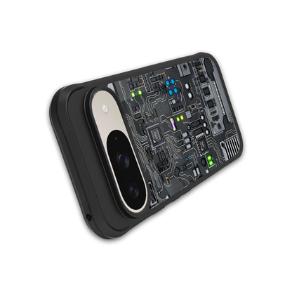 Cybercore stylish phone case for google pixel 9 | glossy glass and slim fit