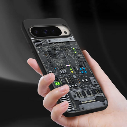 Cybercore sleek google pixel 9 pro xl cover with tempered glass back and TPU edges