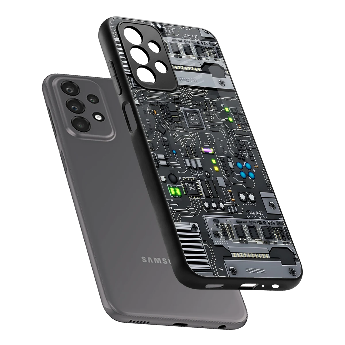 Cybercore sleek samsung galaxy a23 cover with tempered glass back and TPU edges
