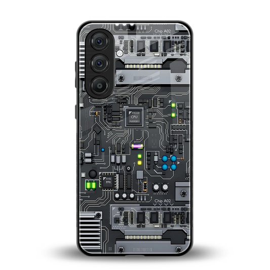 Cybercore back phone cover | glass case for samsung galaxy m35 5g