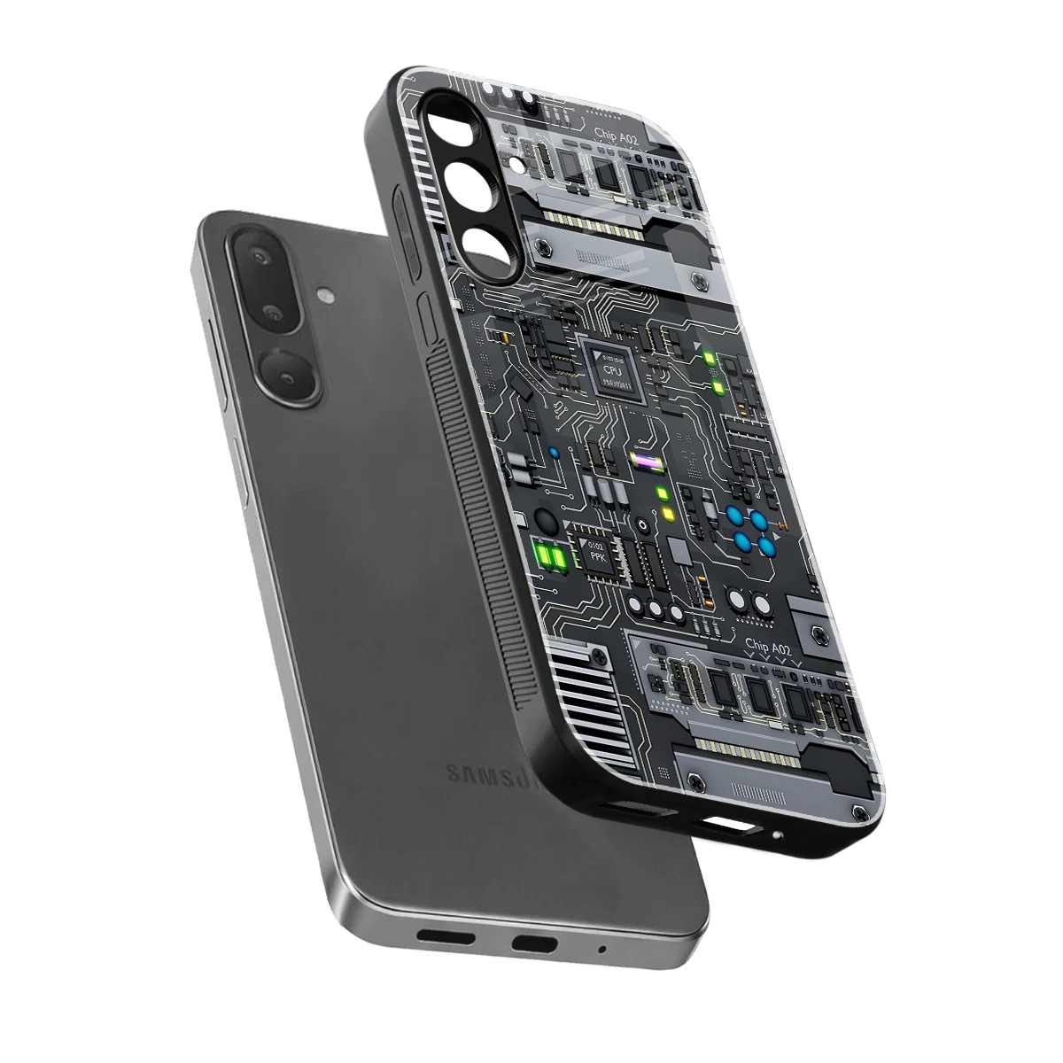 Cybercore sleek samsung galaxy m36 5g cover with tempered glass back and TPU edges