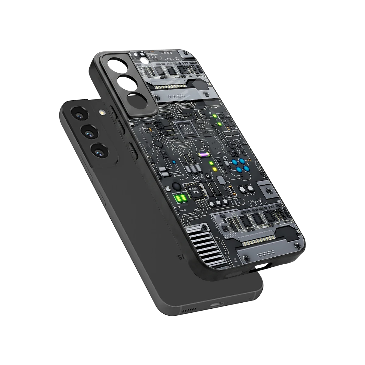 Cybercore sleek samsung galaxy s22 cover with tempered glass back and TPU edges