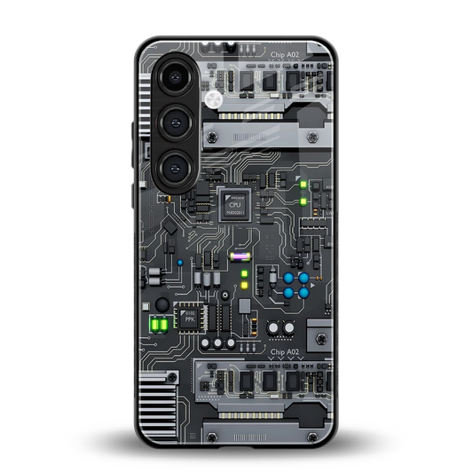 Cybercore back phone cover | glass case for samsung galaxy s24 plus