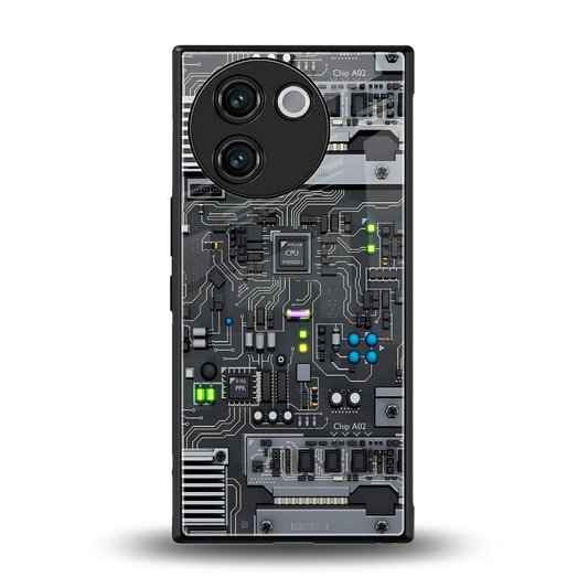Cybercore back phone cover | glass case for vivo v30e