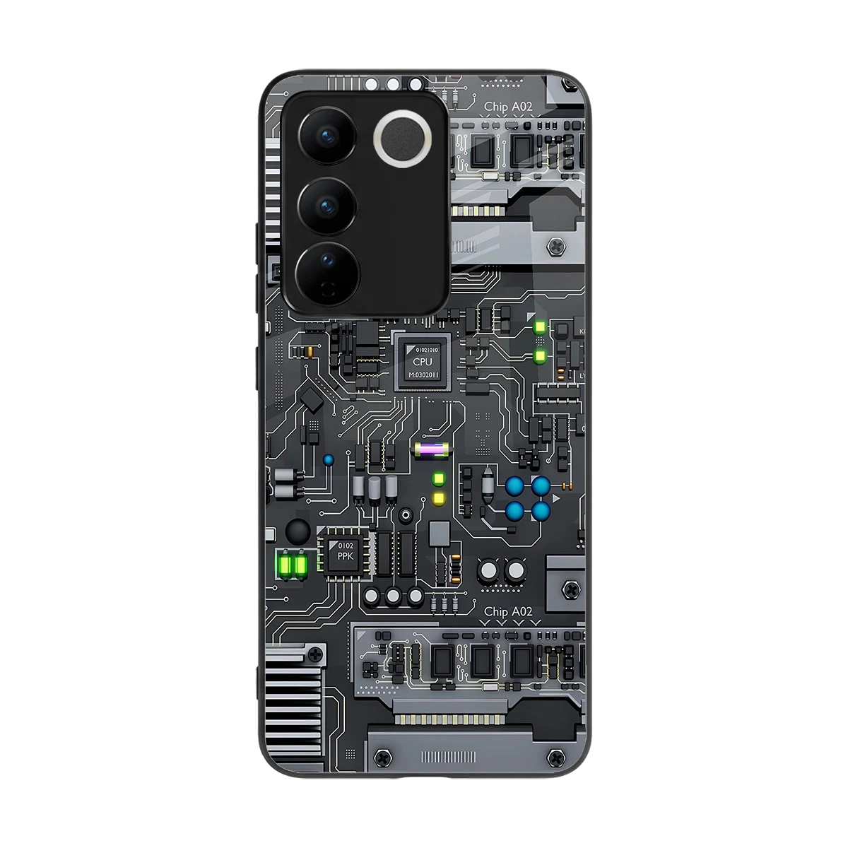 Cybercore back phone cover | glass case for vivo v27 5g