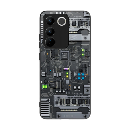 Cybercore back phone cover | glass case for vivo v27 5g