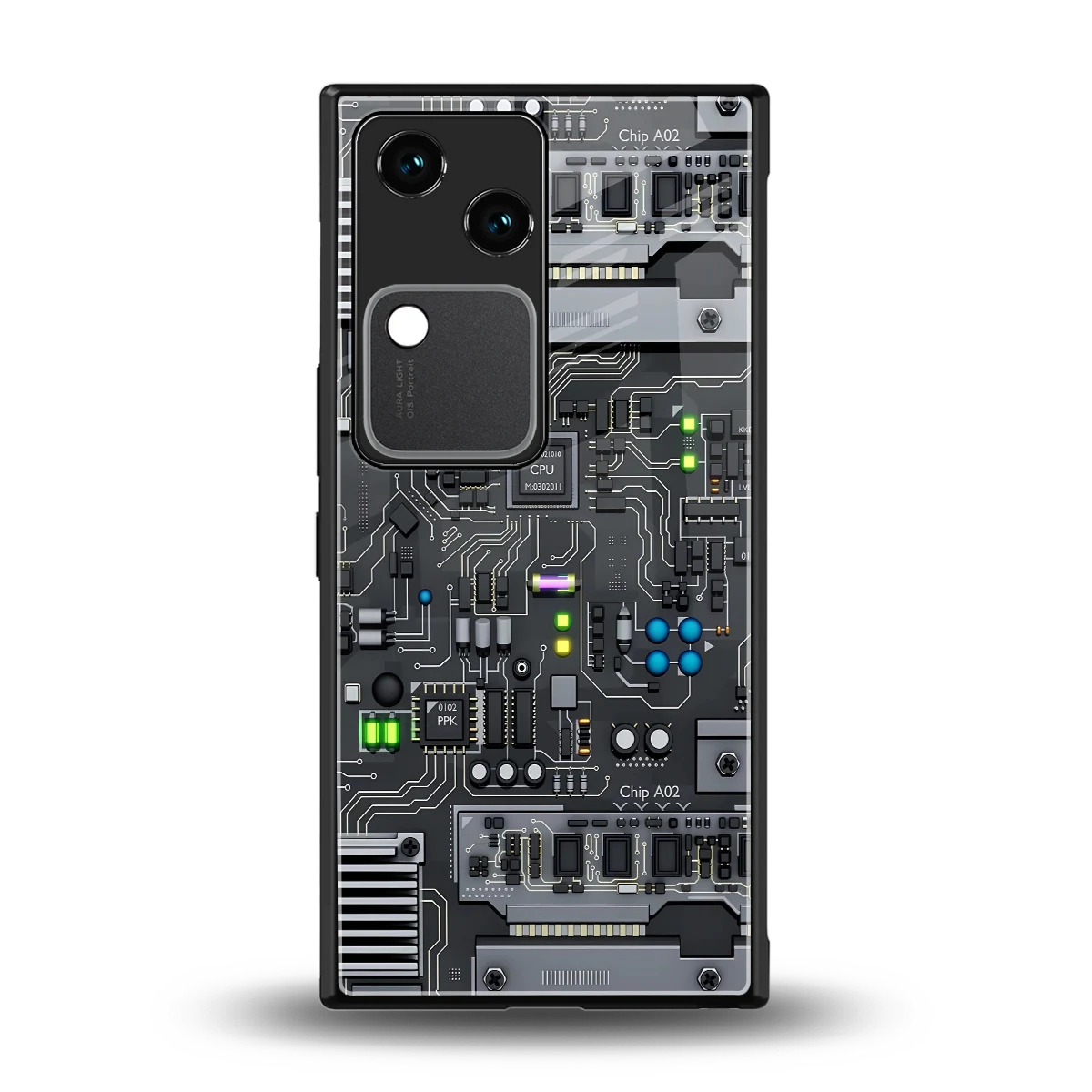 Cybercore back phone cover | glass case for vivo v30