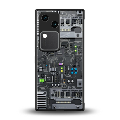 Cybercore back phone cover | glass case for vivo v30