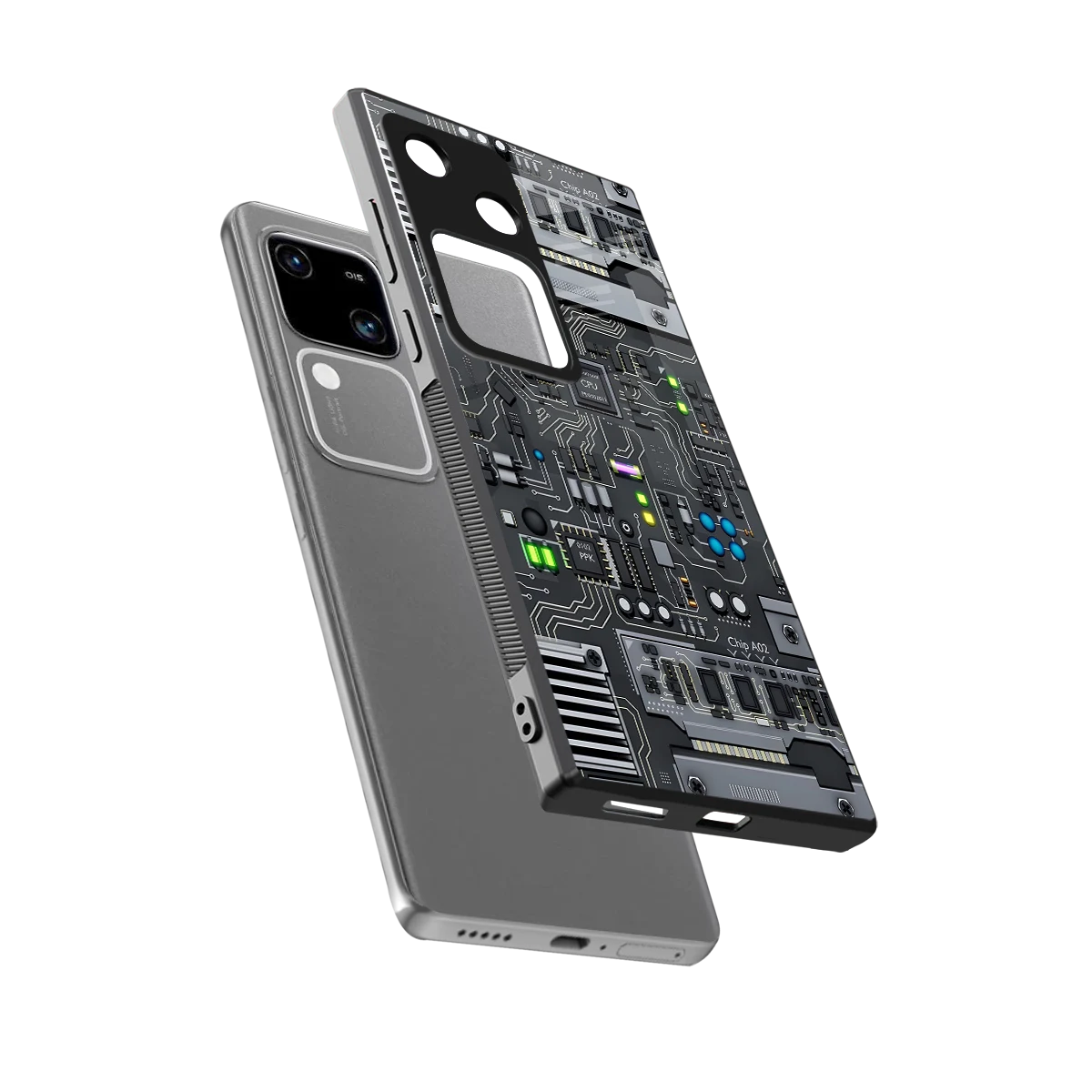 Cybercore sleek vivo v30 cover with tempered glass back and TPU edges