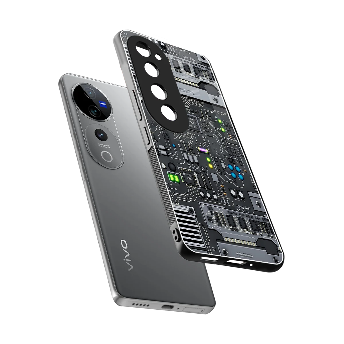 Cybercore sleek vivo v40 pro cover with tempered glass back and TPU edges