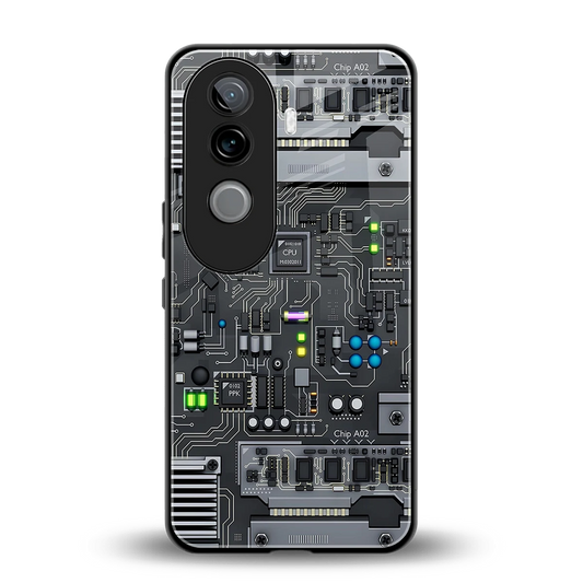 Cybercore back phone cover | glass case for vivo v40e