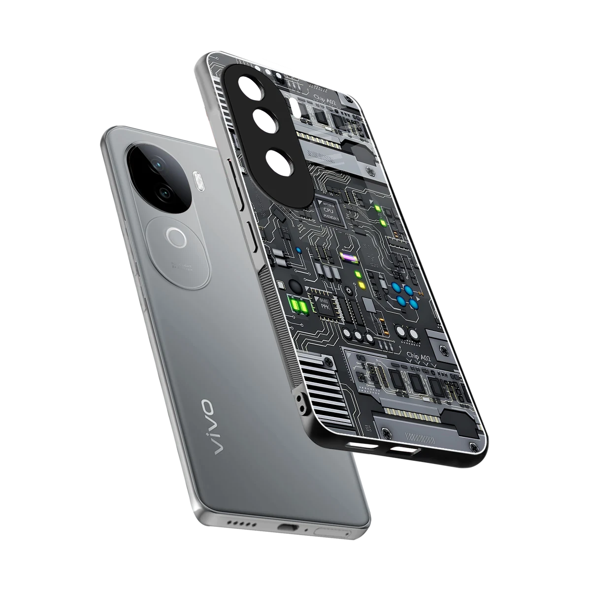Cybercore sleek vivo v40e cover with tempered glass back and TPU edges