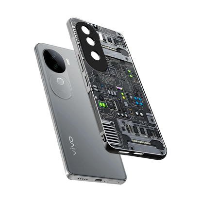 Cybercore sleek vivo v40e cover with tempered glass back and TPU edges