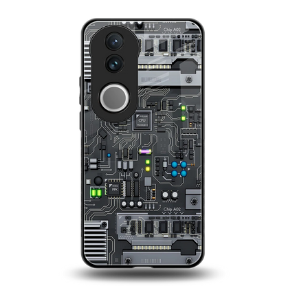 Cybercore back phone cover | glass case for vivo v50