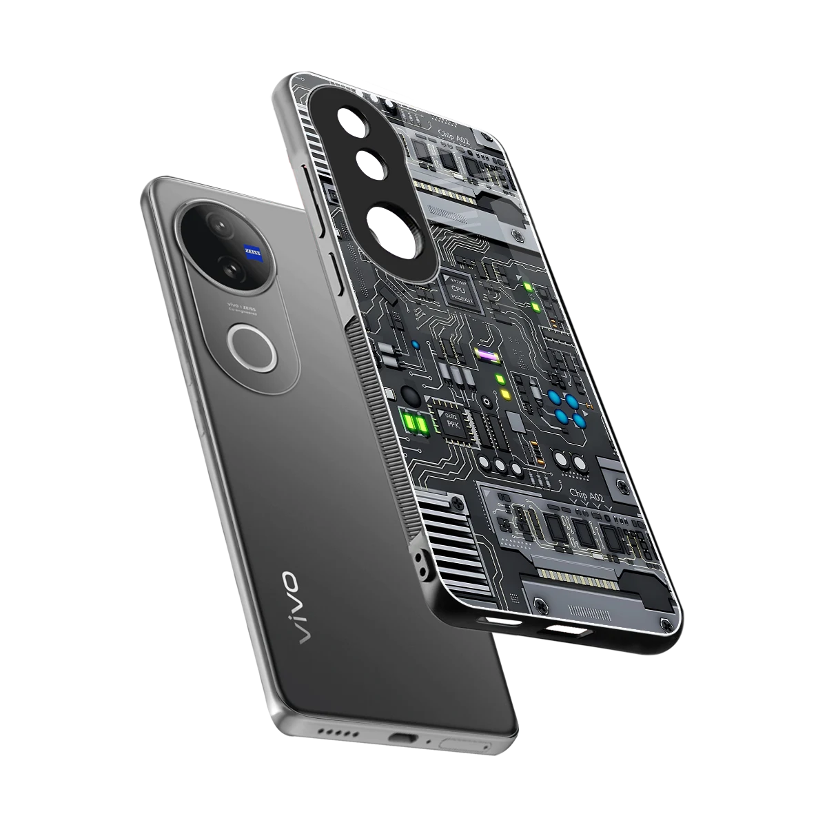 Cybercore sleek vivo v50 cover with tempered glass back and TPU edges