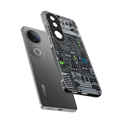 Cybercore sleek vivo v50 cover with tempered glass back and TPU edges