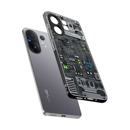 Cybercore sleek vivo v60 cover with tempered glass back and TPU edges