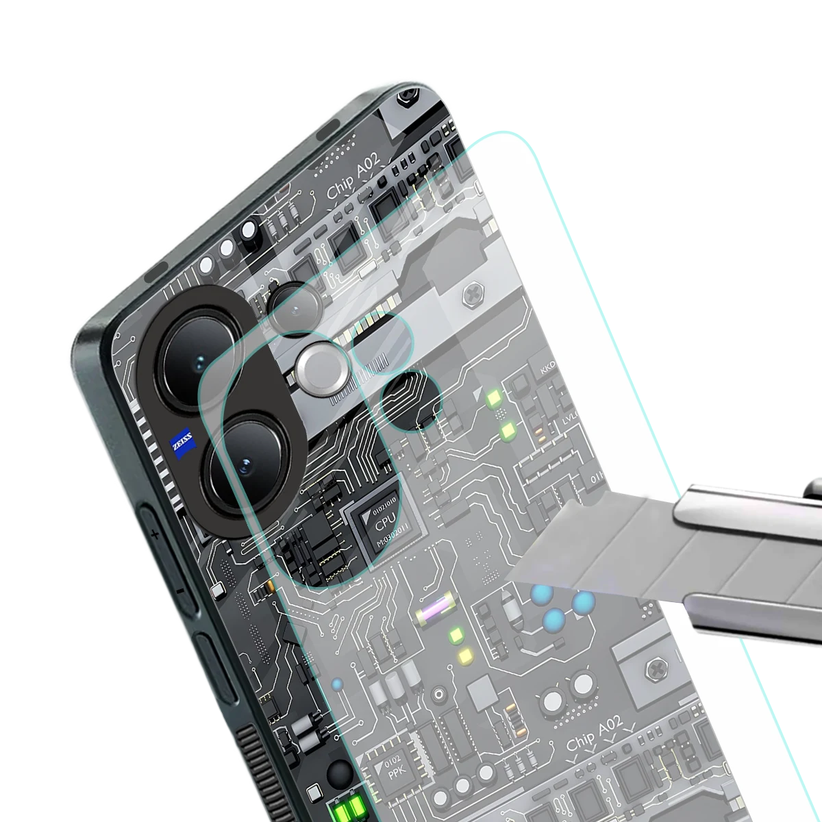 Cybercore stylish phone case for vivo v60 | glossy glass and slim fit