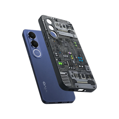 Cybercore sleek vivo v70 fe cover with tempered glass back and TPU edges