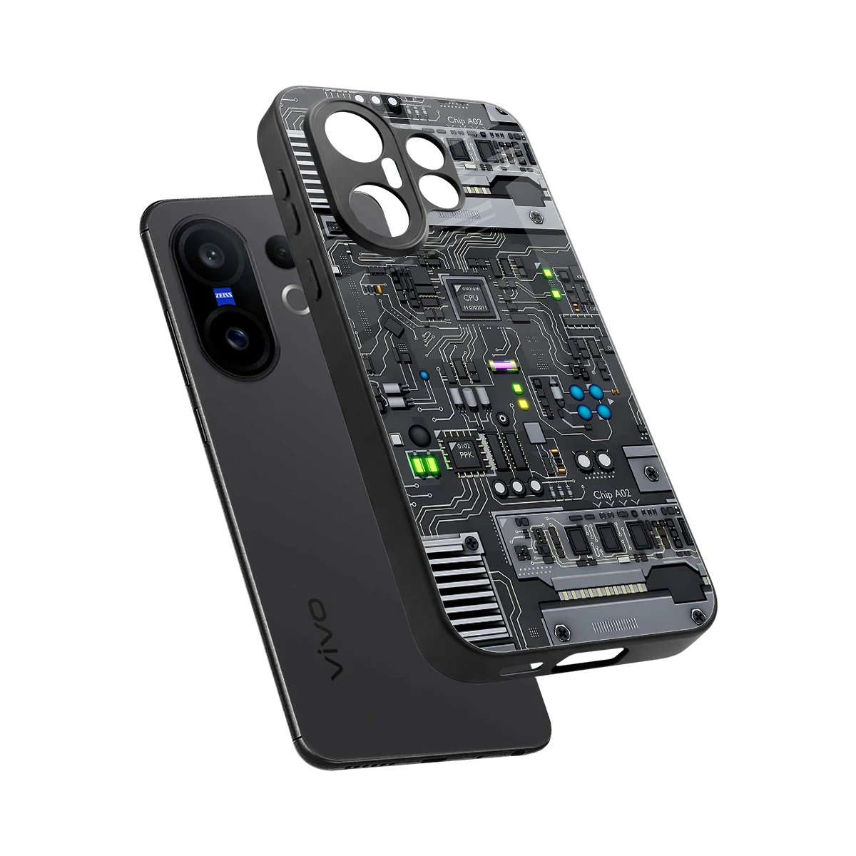Cybercore sleek vivo x200 fe cover with tempered glass back and TPU edges