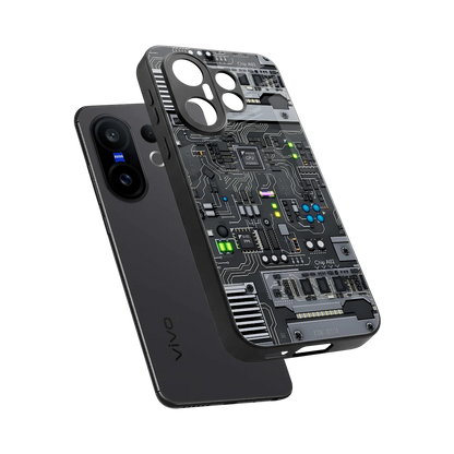 Cybercore sleek vivo x200 fe cover with tempered glass back and TPU edges