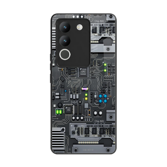 Cybercore back phone cover | glass case for vivo y200 5g