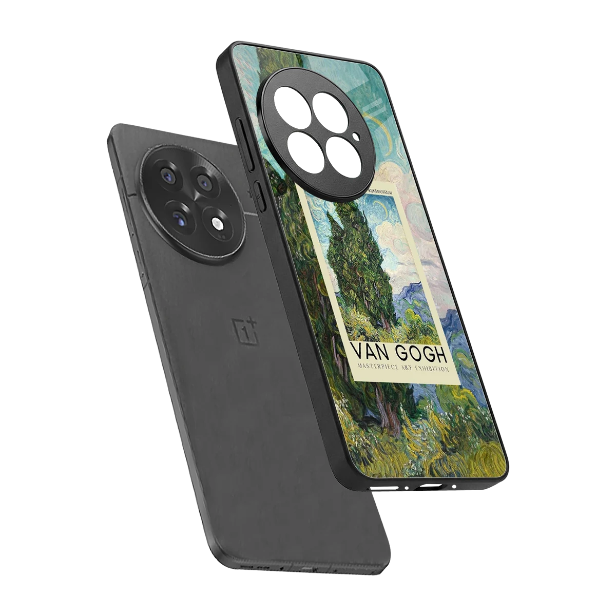 Cypresses sleek oneplus 13 cover with tempered glass back and TPU edges
