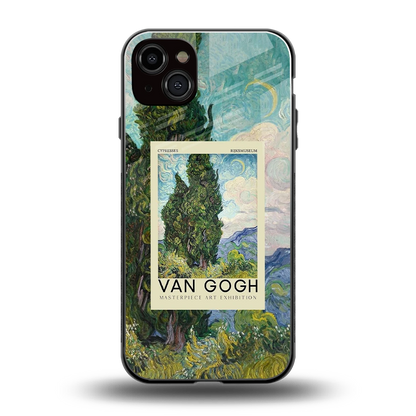 Cypresses back phone cover | glass case for iphone 15 plus