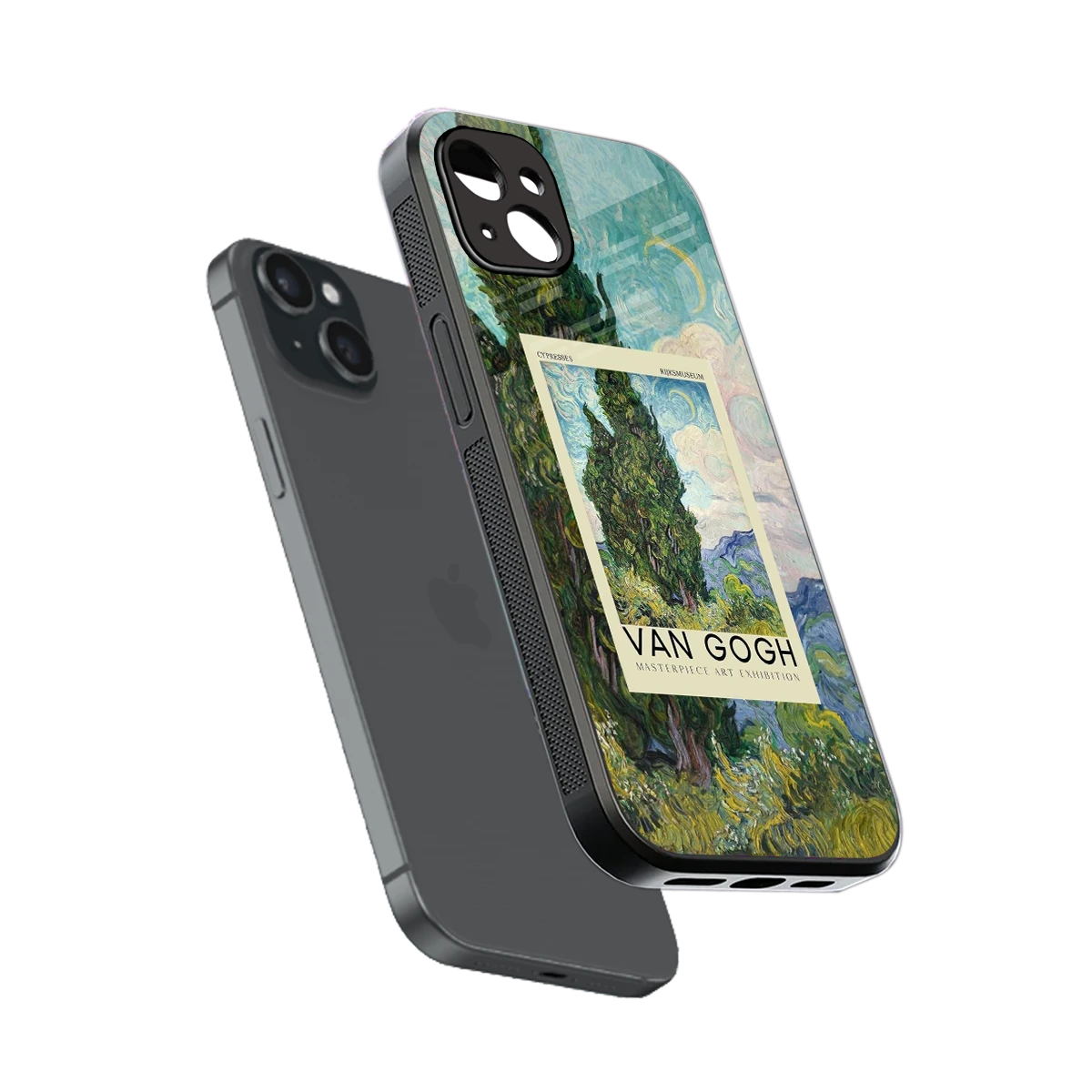 Cypresses sleek iphone 15 plus cover with tempered glass back and TPU edges