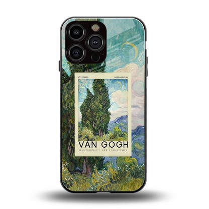 Cypresses back phone cover | glass case for iphone 15 pro max