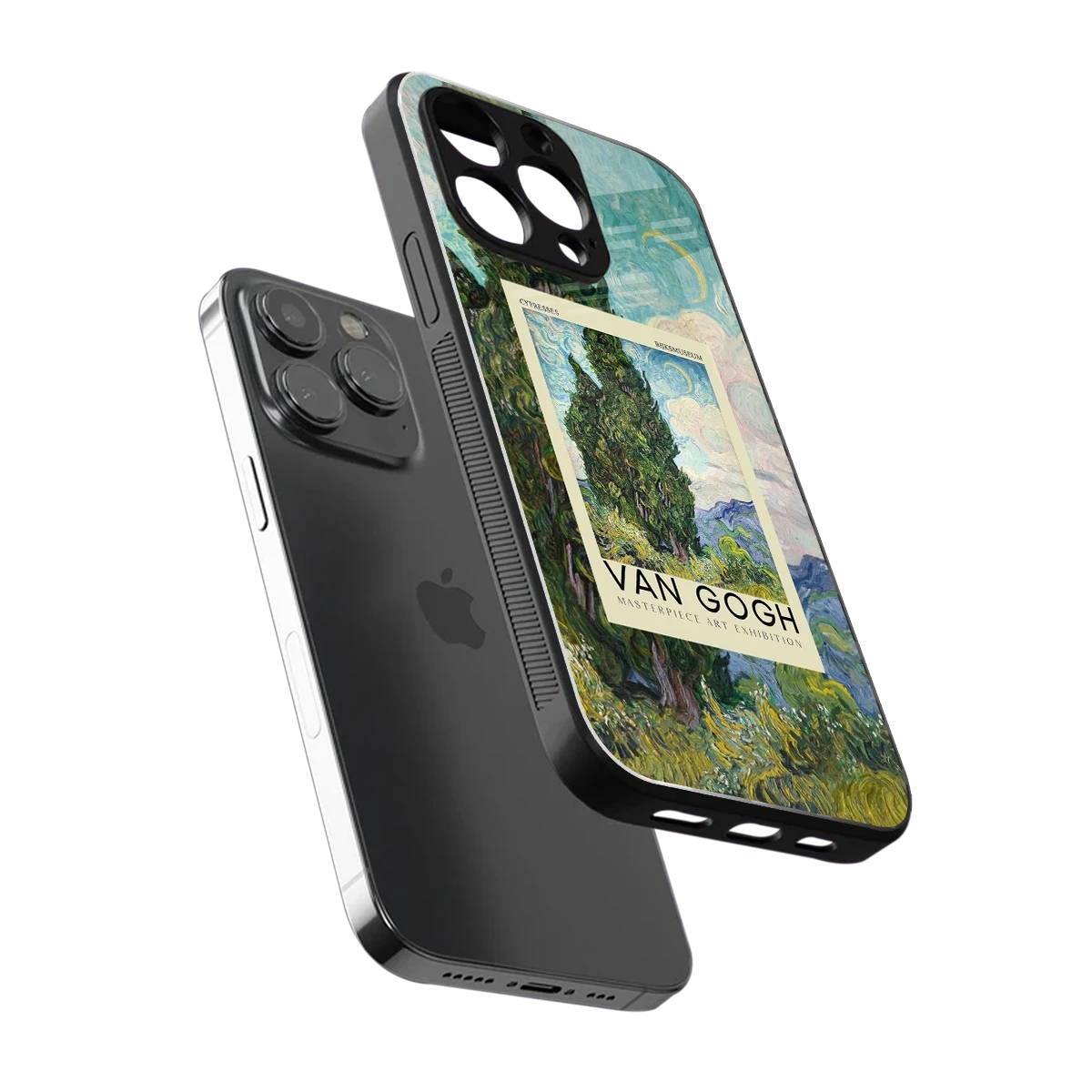 Cypresses sleek iphone 15 pro max cover with tempered glass back and TPU edges